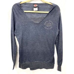 Harley Davidson Women Long Sleeve Thermal Raglan Gettysburg Gray Embroidered